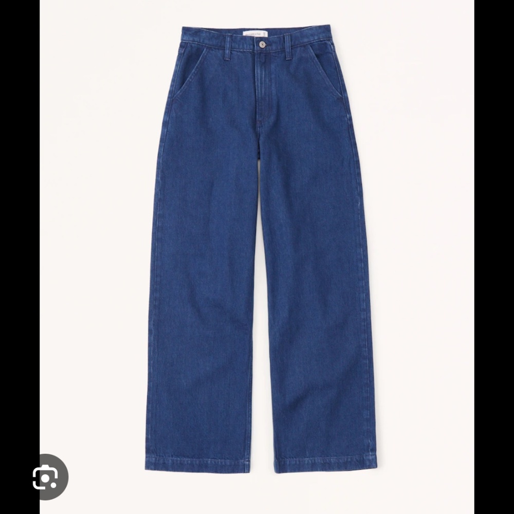Abercrombie Women's Mid Rise Ultra Wide Leg Jean In Dark